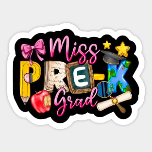 Kids Miss Pre-K Grad Graduation Girl Kid Last Day Of School Sticker